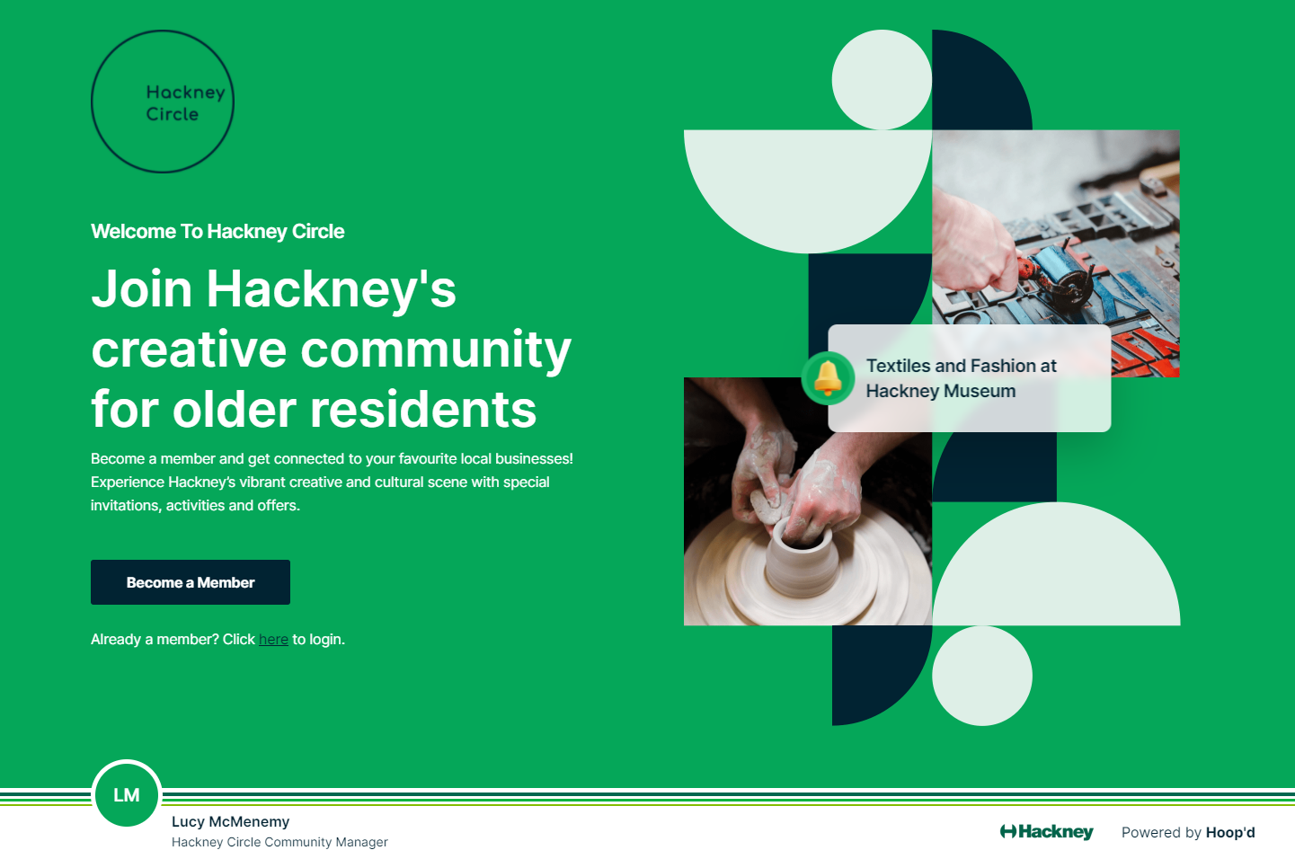 Hackney Circle microsite designed for Hackney Council