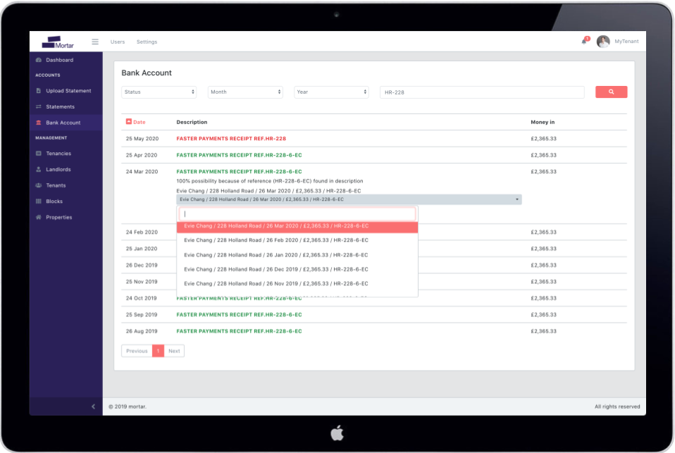 Screenshot showing AI assisted decision making for financial processes